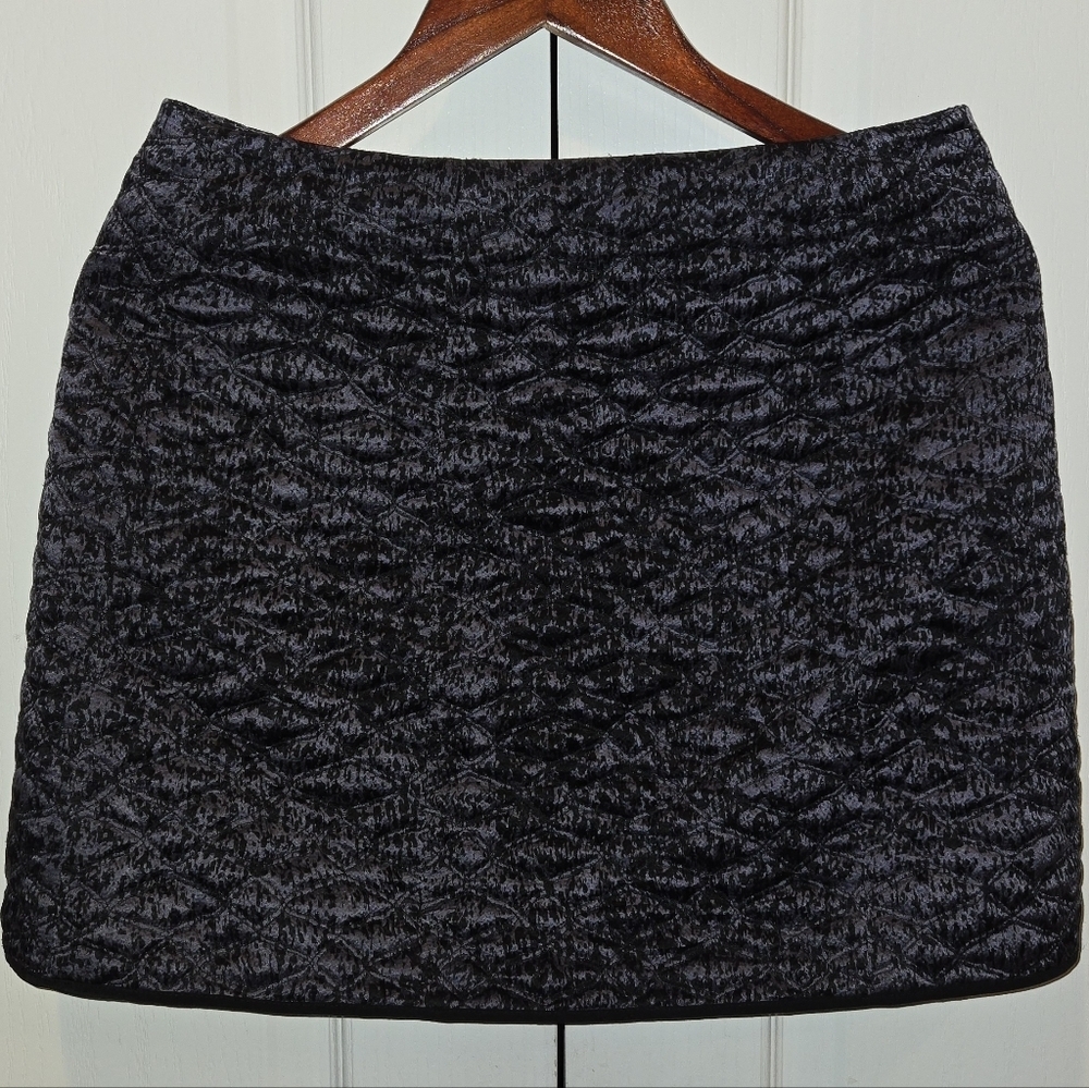 Rebecca Taylor Quilted Metallic Mini Skirt | Size 6 #N9 - Picture 2 of 5